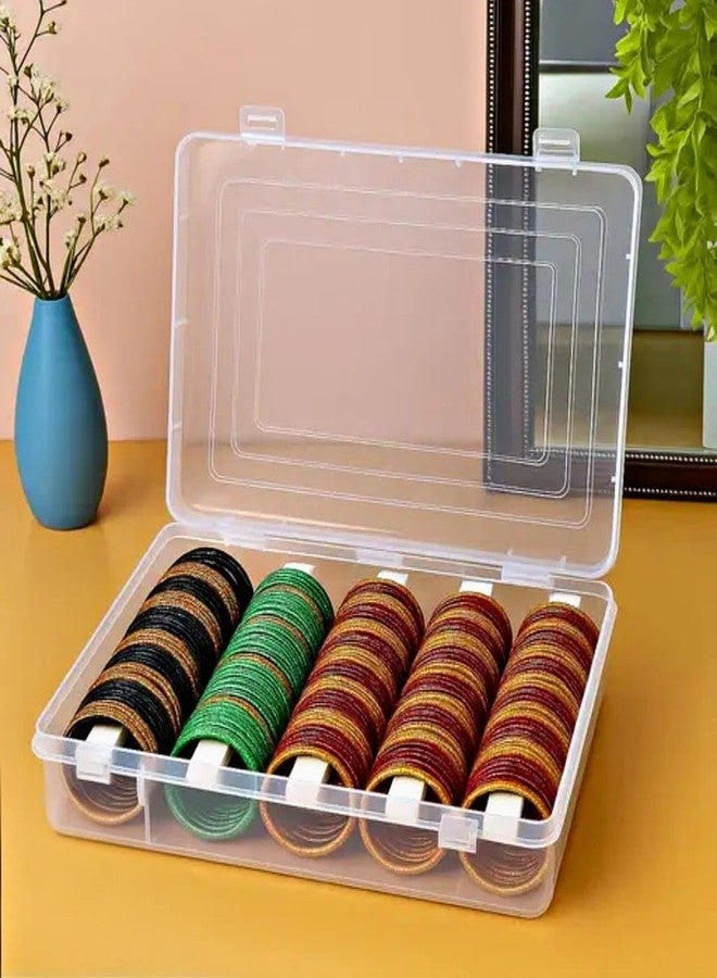 VILOMP 5 ROD Transparent Stylish Multipurpose 5 rod Bangle Box Chudi Set Organizer Jewelery Storage Display Box for Bangles For Women and Girls, Plastic(Large) - Image 5