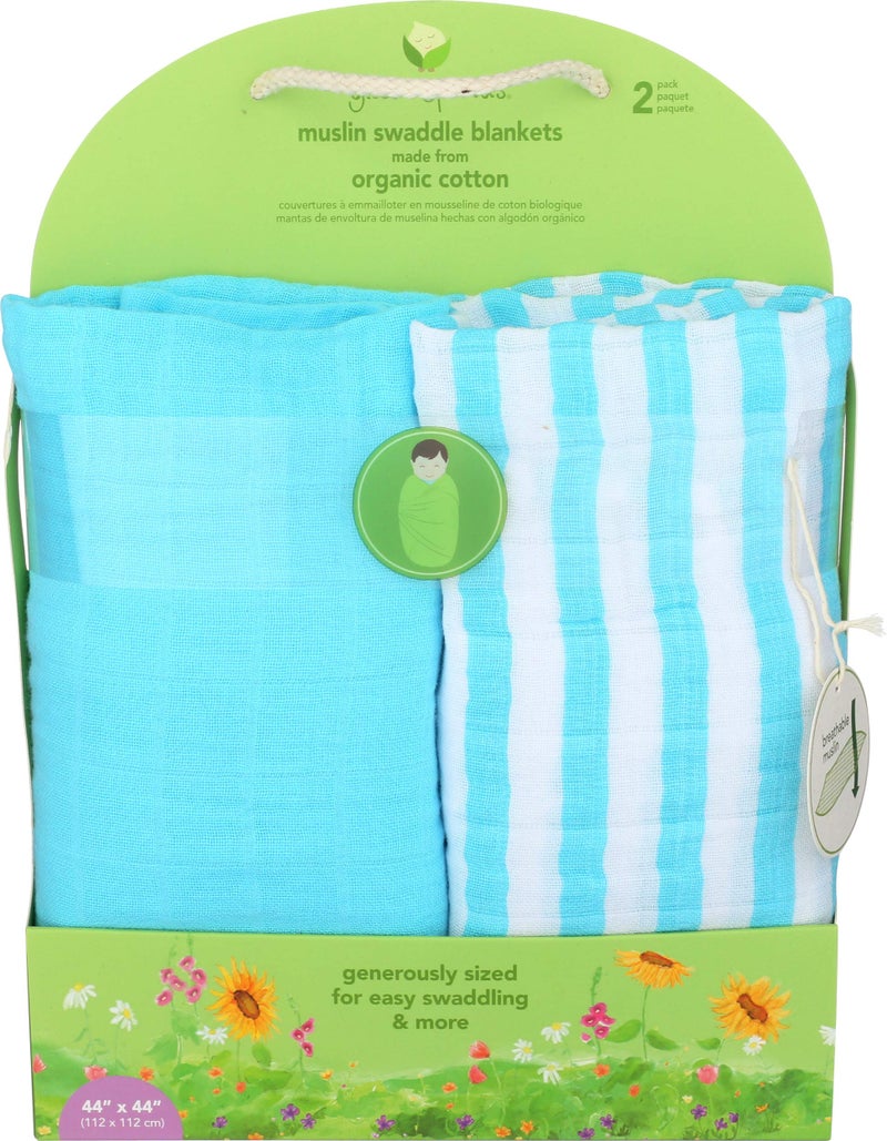 green sprouts Muslin Swaddle Blankets made from Organic Cotton Generously sized for easy swaddling Super soft softer with every wash 2 Count Pack of 1 - Image 2