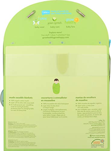 green sprouts Muslin Swaddle Blankets made from Organic Cotton Generously sized for easy swaddling Super soft softer with every wash 2 Count Pack of 1 - Image 3