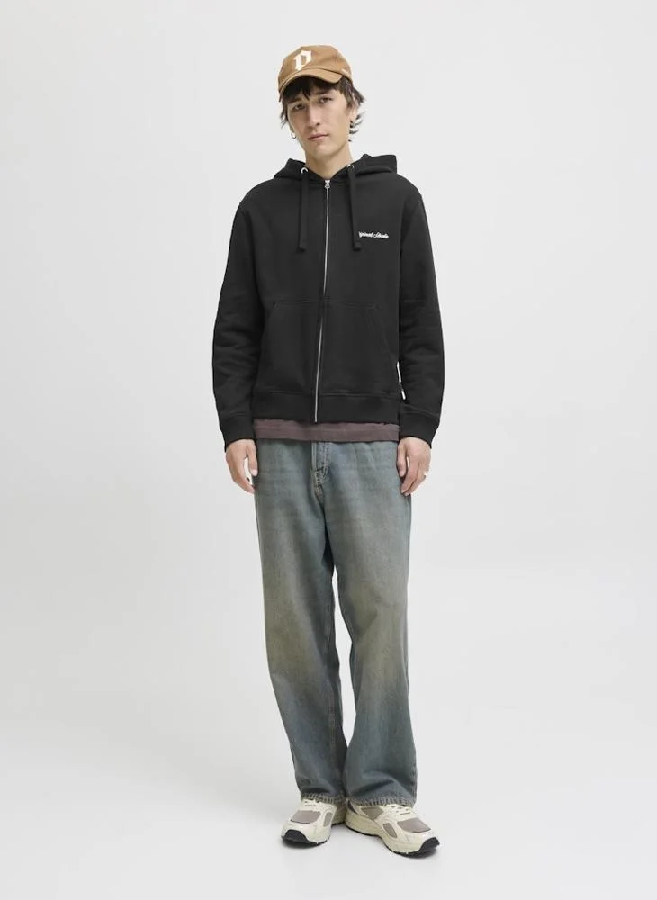 JACK & JONES Logo Zip Through Hoodie