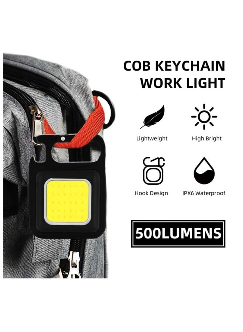 TIGER Small Flashlight 500 Lumens Super Bright Rechargeable Mini Keychain Flashlight with 7 Light Modes – Waterproof COB Keychain Light with Bracket (Black) – Compact, Portable & Durable for Everyday Use, Outdoor & Emergency Situations  - Image 2