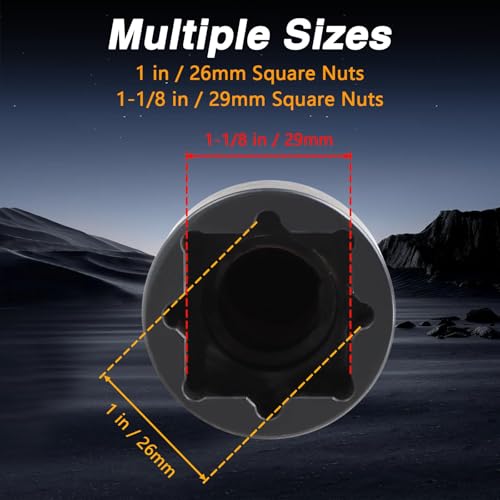 EVRBUL Upgraded Impact Drill Bit Socket Wrench 2in1 Square Nut Remover 4Point Impact Adapter Socket for 1 Inch and 118 Inch Square Nuts - Image 3