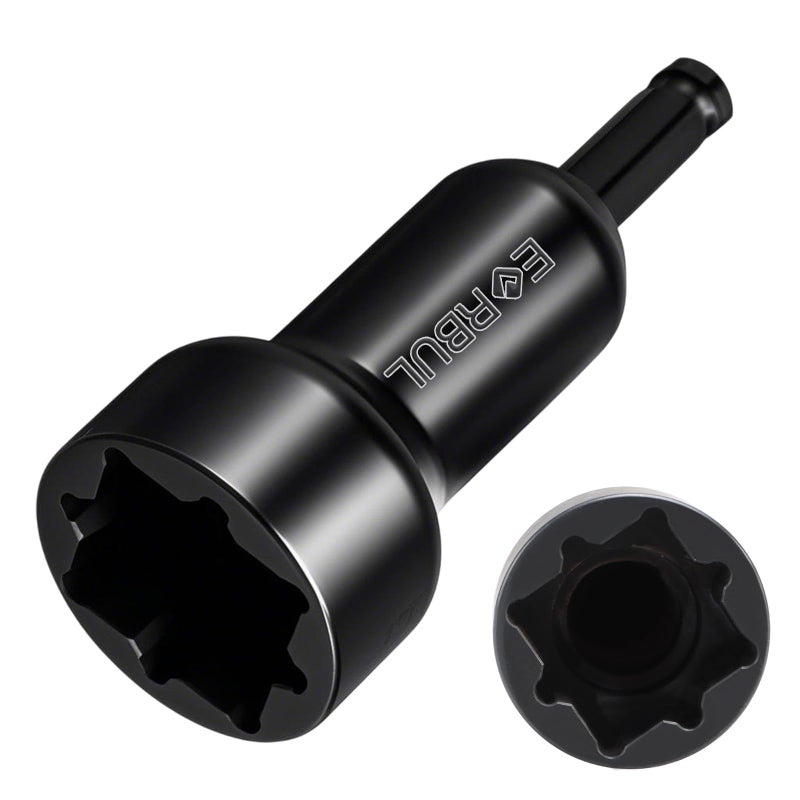 EVRBUL Upgraded Impact Drill Bit Socket Wrench 2in1 Square Nut Remover 4Point Impact Adapter Socket for 1 Inch and 118 Inch Square Nuts - Image 2