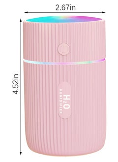 هومار كيت الناقل التسلسلي العام المرطب الهواء المحمولة القابلة لإعادة الشحن ، مع أضواء LED 220ml الوردي  - Image 4