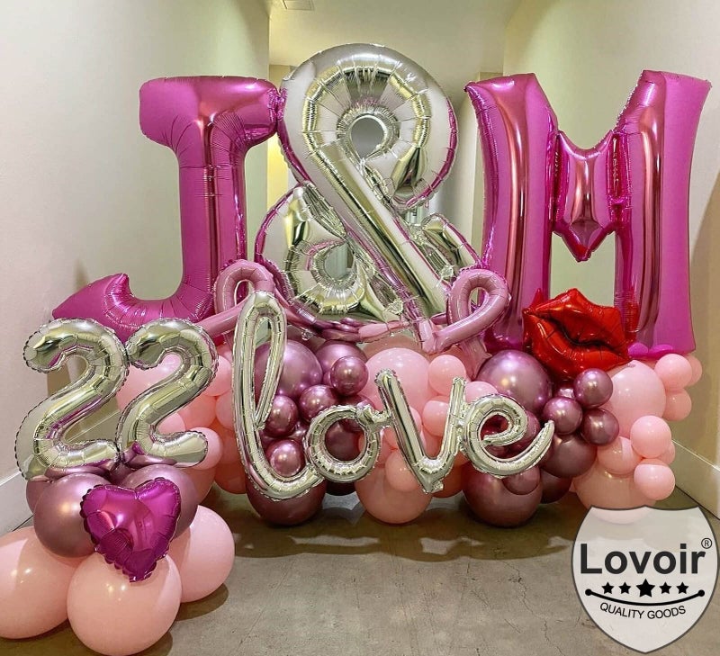 Lovoir 40 Inch Large Hot Pink Letter E Balloons Big Size Jumbo Mylar Foil Helium Balloon for Birthday Party Celebration Decorations Alphabet Hot Pink E - Image 5