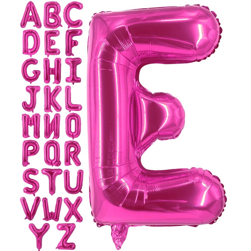 Lovoir 40 Inch Large Hot Pink Letter E Balloons Big Size Jumbo Mylar Foil Helium Balloon for Birthday Party Celebration Decorations Alphabet Hot Pink E - Image 1