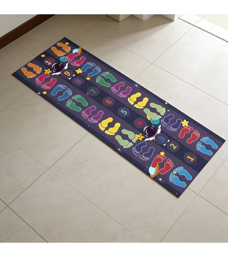 Astronaut Footprint Puzzle Mat 65x170cm Soft Glossy Play Mat for Living Room Study Fitness Area Home Decor - Image 5