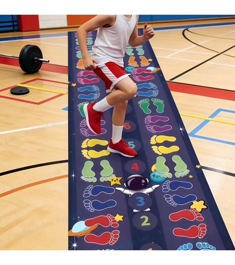 Astronaut Footprint Puzzle Mat 65x170cm Soft Glossy Play Mat for Living Room Study Fitness Area Home Decor - Image 3