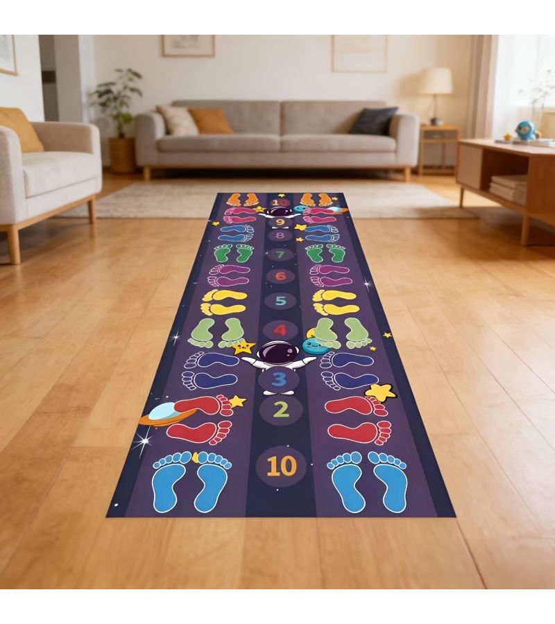 Astronaut Footprint Puzzle Mat 65x170cm Soft Glossy Play Mat for Living Room Study Fitness Area Home Decor - Image 4