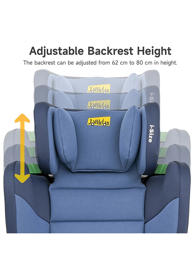 Jovikids - Cabin Size Portable Rober i-Size Booster Seat With ISOFIX, 100 - 150 CM (Approx. 3 To 12 Years), Adjustbale Height And Width, ECE R129, Blue - Image 1
