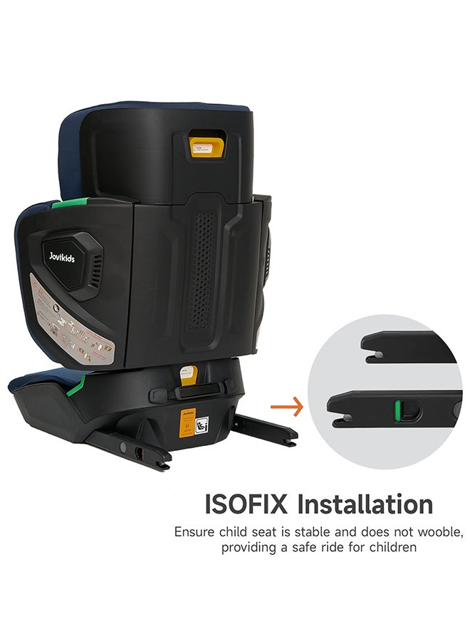 Jovikids - Cabin Size Portable Rober i-Size Booster Seat With ISOFIX, 100 - 150 CM (Approx. 3 To 12 Years), Adjustbale Height And Width, ECE R129, Blue - Image 1
