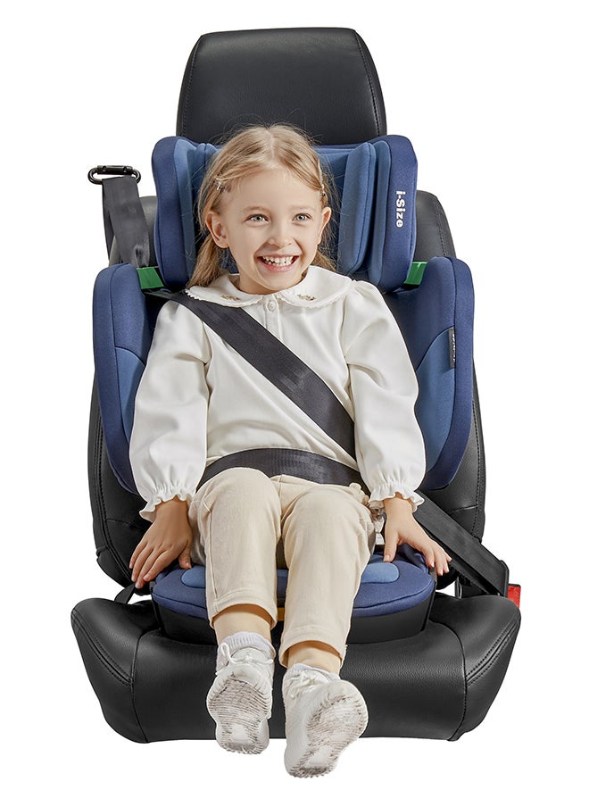 Jovikids - Cabin Size Portable Rober i-Size Booster Seat With ISOFIX, 100 - 150 CM (Approx. 3 To 12 Years), Adjustbale Height And Width, ECE R129, Blue - Image 1