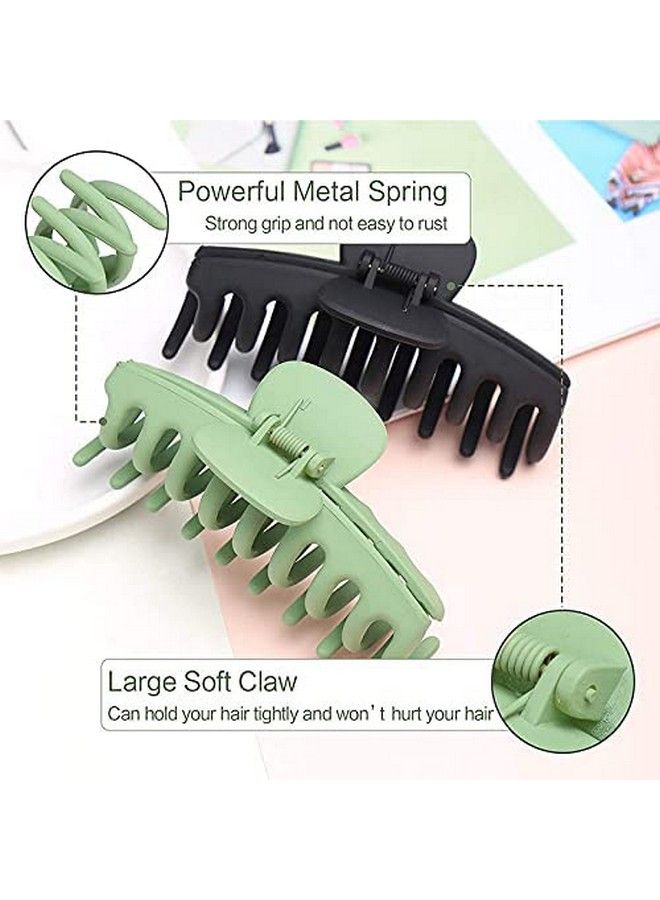 Pactiv 4 Pcs Hair Claw Clips For Women Strong Hold Matte Clips For Thick Hair Fashion Hair Styling Accessories For Girls Large Hair Clips For Women Thick Hair Round Clip (Multicolor) - Image 3