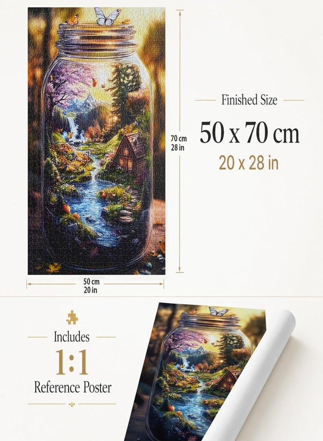 Yunlus Jigsaw Puzzles for Adults 1000 Pieces Impossible Hard Difficult Challenging Puzzles for Adults 1000pc Puzzles World in Bottle Nature's Dream Jigsaw Puzzle 1000 Pieces 28 x 20 inch - Image 4