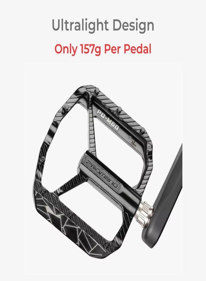 Yellowfin Ultralight Aluminium Alloy Mountain Bike Pedals with 3 Sealed Bearings, Anti-Slip Platform, Lightweight 157g MTB Bicycle Pedal Set, Durable Flat Pedals for MTB, Road, Hybrid & City Bikes-M60 - Image 4