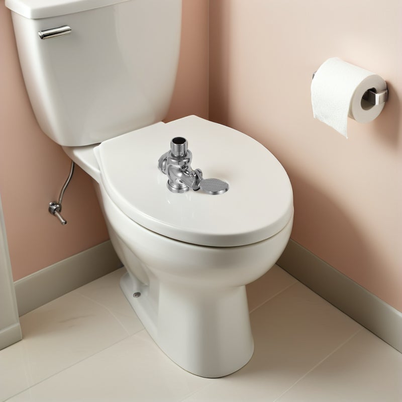 🚽 مجموعة استبدال صمام دواسة قدم للحمام مع صمام تدفق موفر للمياه وسهلة التركيب - Image 4