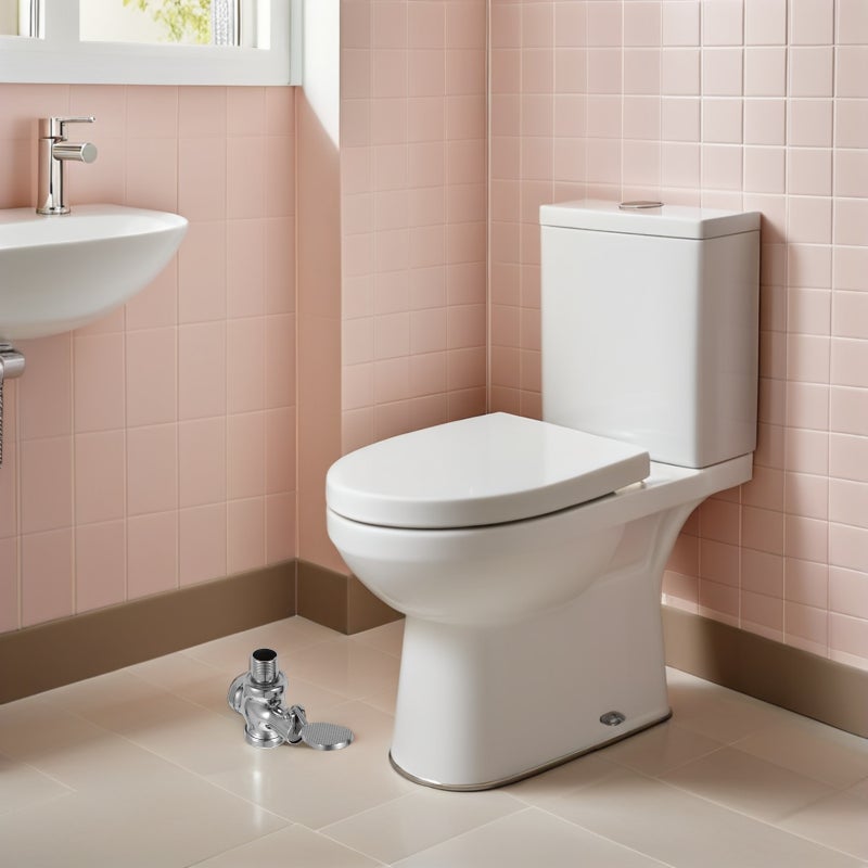 🚽 مجموعة استبدال صمام دواسة قدم للحمام مع صمام تدفق موفر للمياه وسهلة التركيب - Image 2