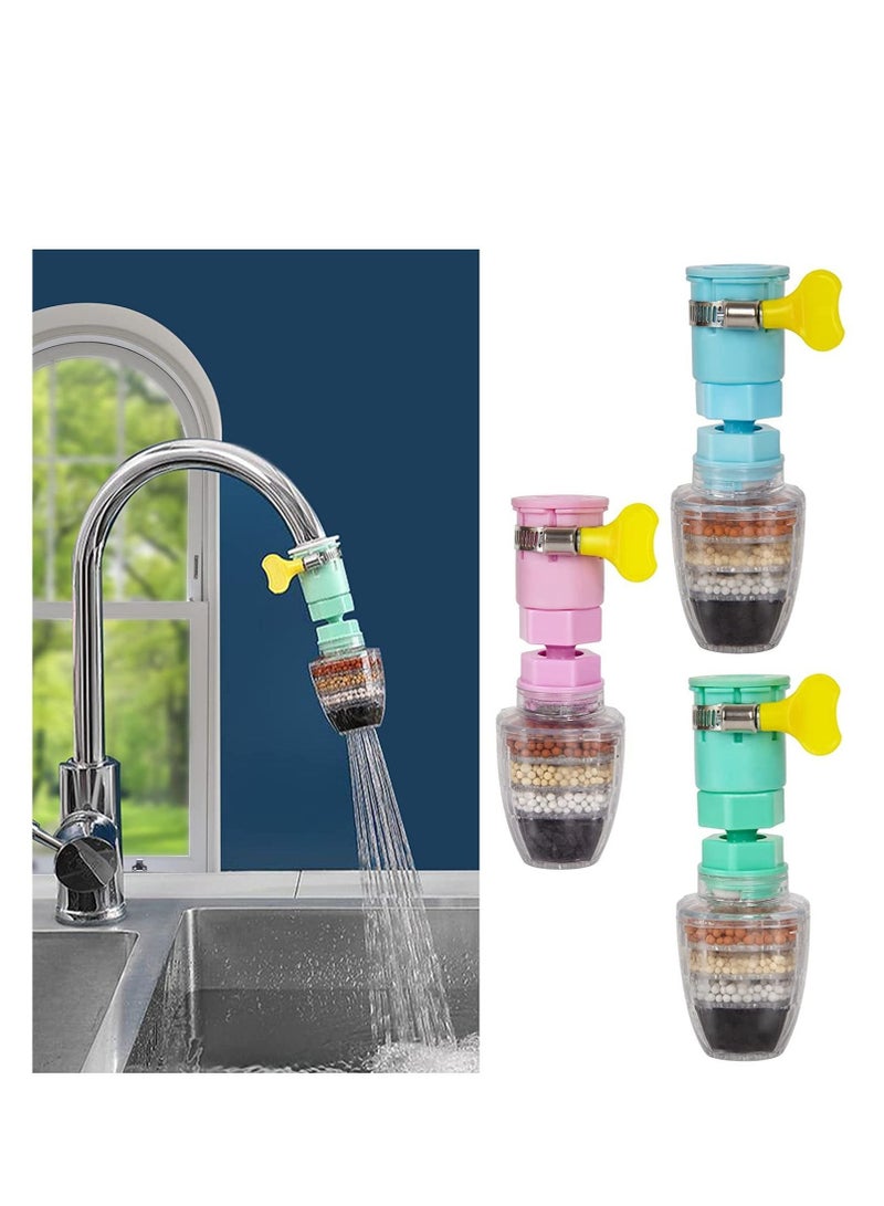 Faucet Mount Filters, Water Filter Purifier, Kitchen Tap Filtration Activated Carbon Removes Chlorine Fluoride Heavy Metals Hard for Home Bathroom (3Pack) - Image 1