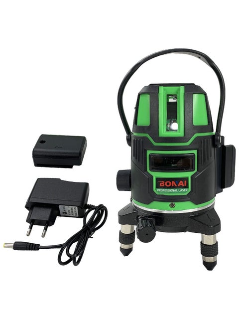 BONAI Laser level 5 Lines Green Light Professional Cross Marking Meter Self-leveling Horizontal Vertical Laser Ruler Spirit Level (5 Lines)