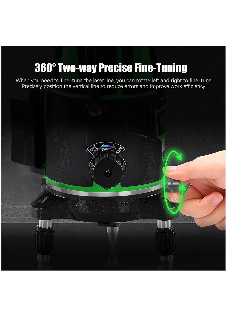 BONAI Laser level 5 Lines Green Light Professional Cross Marking Meter Self-leveling Horizontal Vertical Laser Ruler Spirit Level (5 Lines)