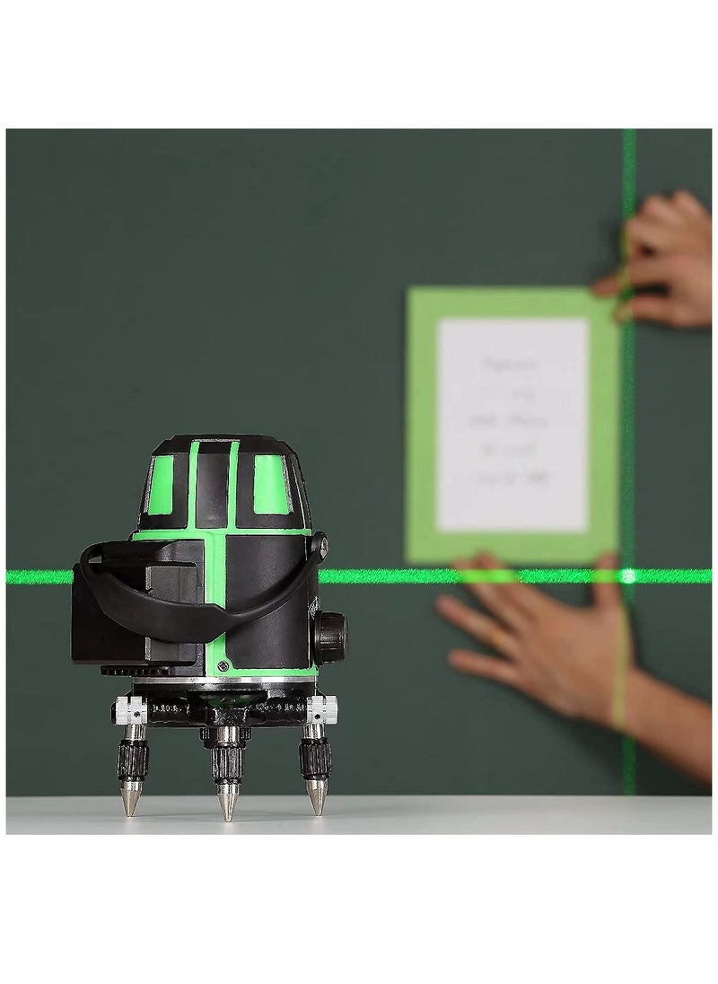 BONAI Laser level 5 Lines Green Light Professional Cross Marking Meter Self-leveling Horizontal Vertical Laser Ruler Spirit Level (5 Lines)