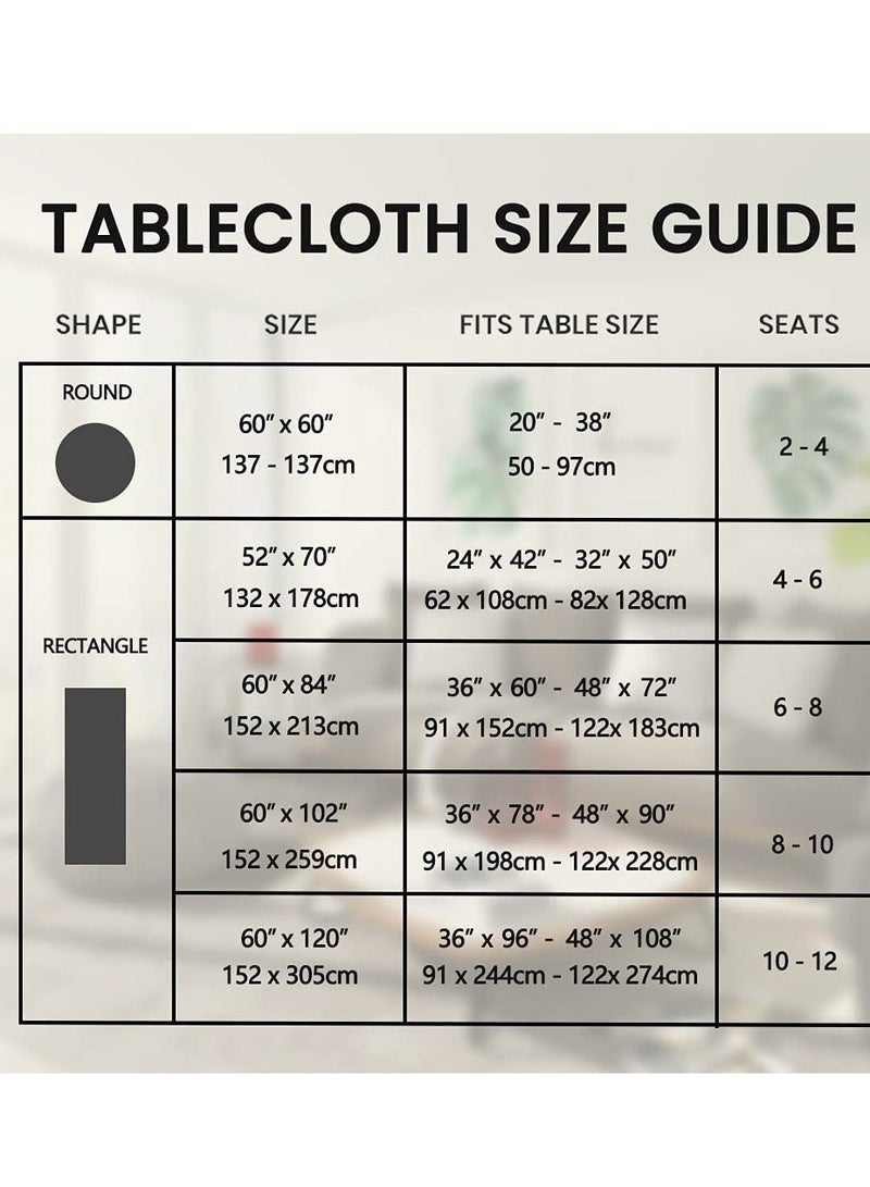 Rectangle Vinyl Tablecloth,100% Waterproof Heavy Duty Oil Spill Proof Stain Resistant Plastic PU Table Cover with Flannel Backing for KitchenDiningParties  - Image 3