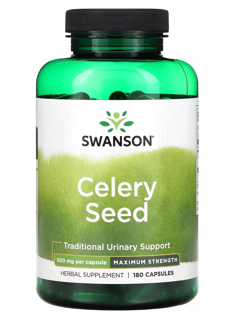 Swanson, Celery Seed, Maximum Strength, 500 mg, 180 Capsules