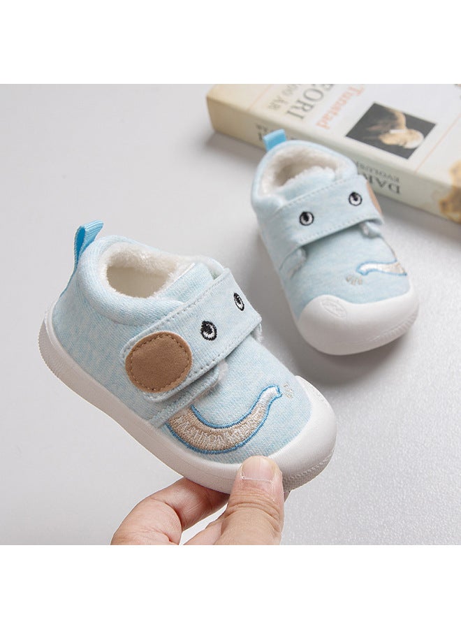 Baby Cotton Shoes Winter Toddler Shoes 1-year-old Cotton Plus Velvet Padded Non-slip Anti-collision Wear-resistant 2 Warm Large Cotton Soft Bottom