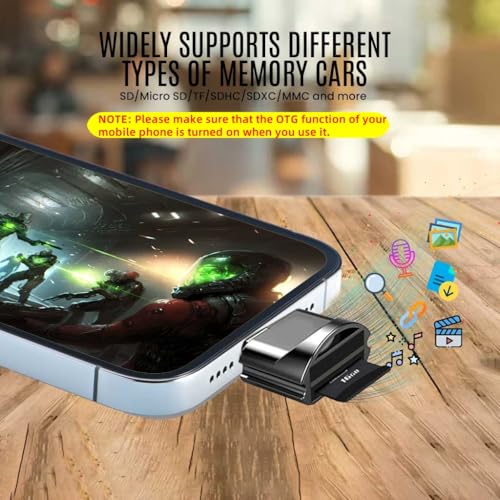 Verilux قارئ بطاقة micro SD من Verilux® Mini Type C مع سلسلة مفاتيح USB C إلى micro SD SDHC SDXC OTG متوافق مع أجهزة الكمبيوتر المحمولة و MacBook و Samsung Galaxy Note 20 S20 - Image 3