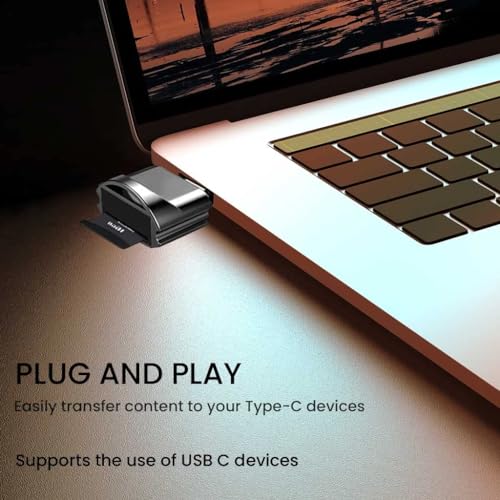 Verilux قارئ بطاقة micro SD من Verilux® Mini Type C مع سلسلة مفاتيح USB C إلى micro SD SDHC SDXC OTG متوافق مع أجهزة الكمبيوتر المحمولة و MacBook و Samsung Galaxy Note 20 S20 - Image 2