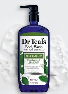 Dr Teal's Epsom Salt Body Wash Lavender, 710 ml, with Epsom Salt Body Wash Eucalyptus and Spearmint, 710 ml  - Image 2