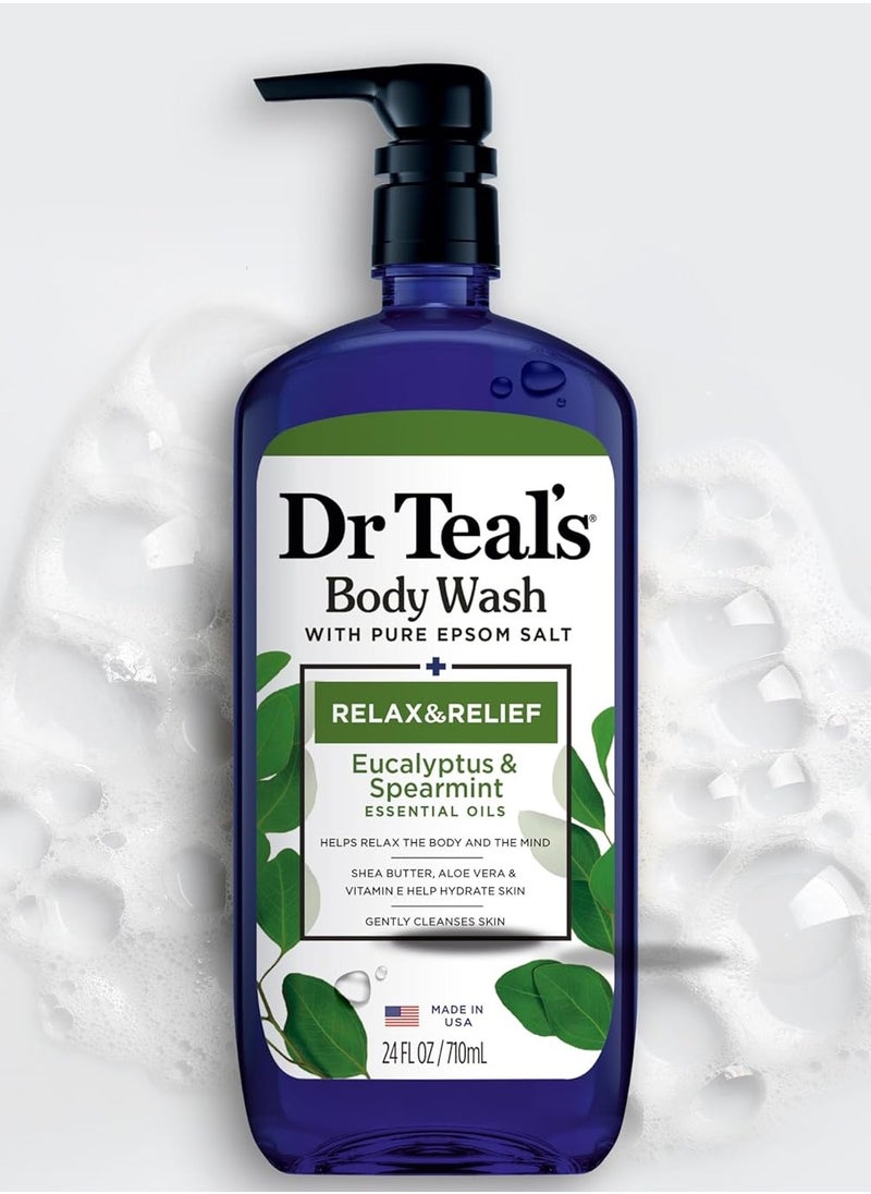 Dr Teal's Epsom Salt Body Wash Lavender, 710 ml, with Epsom Salt Body Wash Eucalyptus and Spearmint, 710 ml  - Image 2