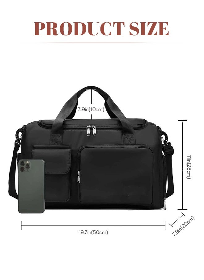 roaiss - Large Capacity Gym Sacks Waterproof Duffel Bag for Women Men Travel Sports Yoga Overnight Bag with Shoes Compartment - Image 1