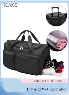 roaiss Large Capacity Gym Sacks Waterproof Duffel Bag for Women Men Travel Sports Yoga Overnight Bag with Shoes Compartment  - Image 1