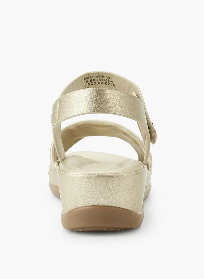 Flora Bella By Shoexpress GOLD Women Back Strap Strap Sandals for Women | Best Price UAE