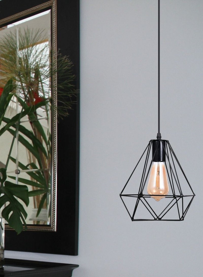 El Rawda Lighting Ritmo Ceiling Lamp | modern decorative LED E27 pendant light ceiling lamp hanging | suitable for any room | Color: Black | Size: 70x22x70 cm - Image 2