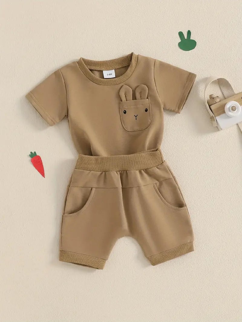 Lymio Junior's Kids Clothing Set | Cotton T Shirt for Boy | Stylish Kids Co-ord Set | Casual Wear Girls Dress (DTS-25-Brown) | Age 03-04 Years - Image 3
