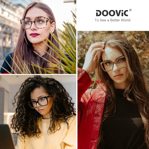 DOOViC 3 Pack Oversized Reading Glasses for Women Blue Light Blocking Square Stylish Computer Readers +1.00 Strength - Image 2