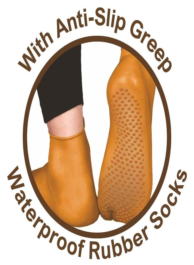 VISBY INDIA waterproof Rubber Socks, Anti Crack Gel Heel Ankle Length And Foot Protector Moisturizing Socks for Foot Care,Pain Relief for Men And Women(1 PAIR) (SKIN BROWN, MEDIUM) - Image 2