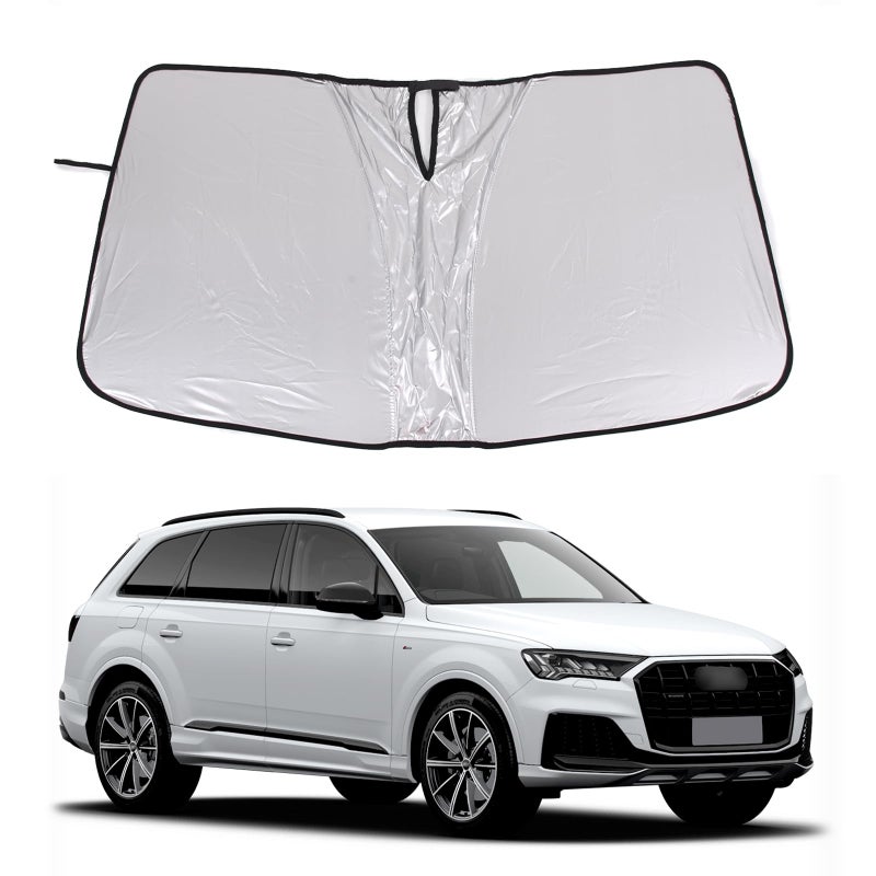 Windshield Sunshade for Audi Q7 20202024 Front Window Sunshade Sun Visor Blocker UV Protector Heat Shield Keep Your Vehicle Cool Lightweight Portable
