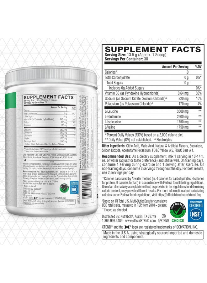 SCIVATION XTEND Original BCAA Powder Lemon Lime Squeeze | Sugar Free Post Workout Muscle Recovery Drink with Amino Acids | 7g BCAAs for Men & Women | 30 Servings  - Image 2