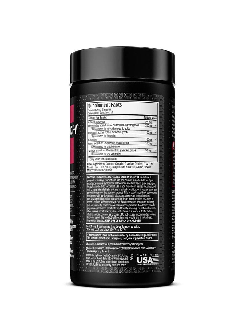 ماسل تيك Hydroxycut Hardcore Elite 100 كبسولة حرارية سريعة الإصدار - Image 3