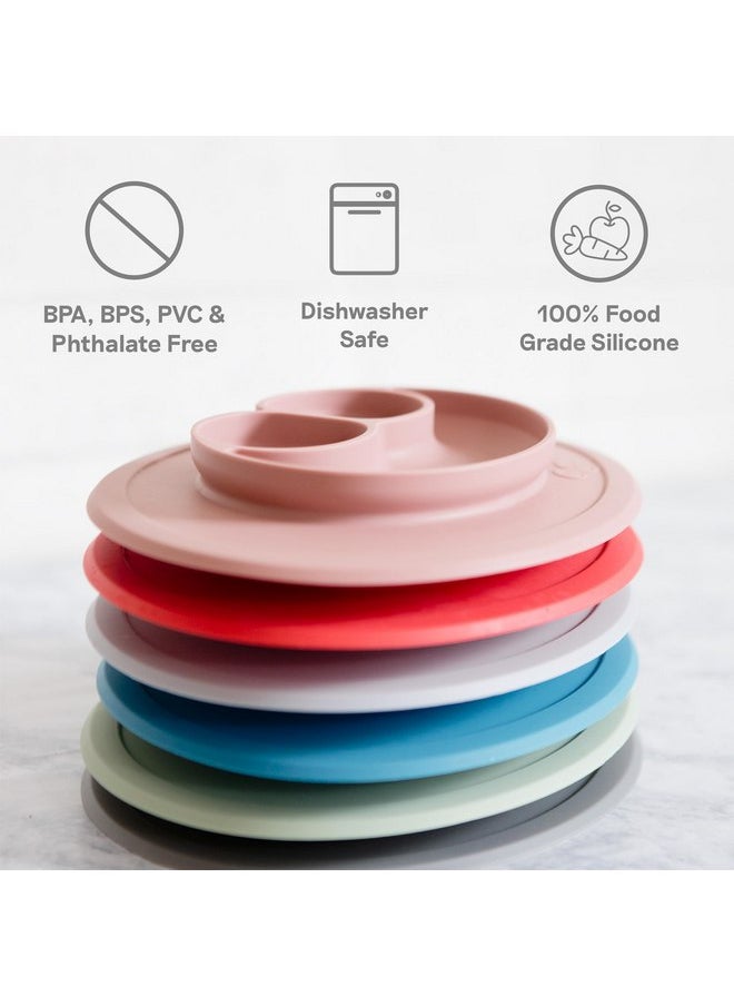 ezpz ezpz Mini Mat for 12 Months+ (Sage) - 100% Silicone Baby Plates with Suction and Built-in Placemat for Infants + Toddlers - Baby Led Weaning - For Highchair, Dining Table and Travel  - Image 5