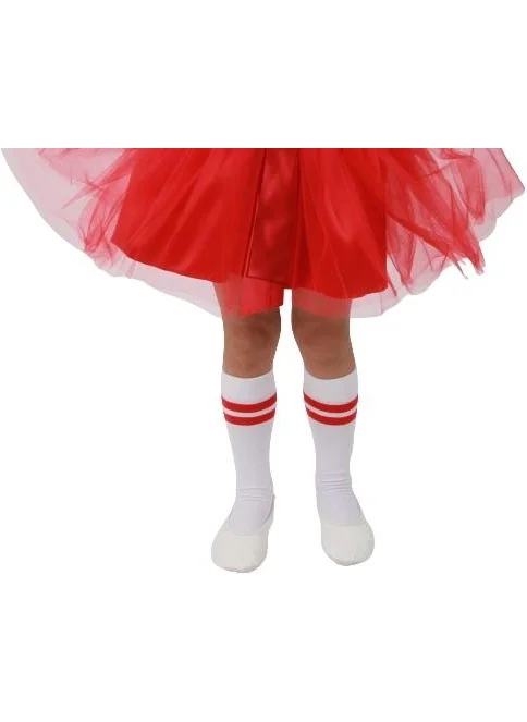 Sea Bubbles Red Striped Knee High Socks