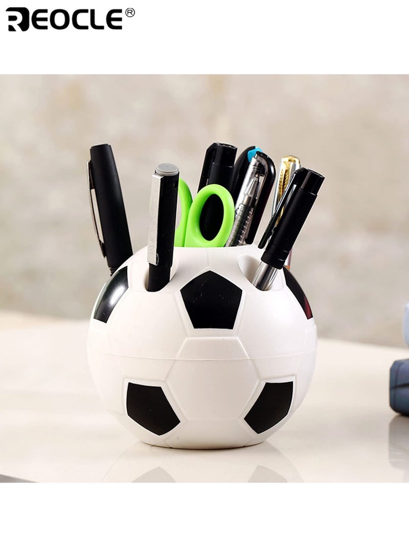 REOCLE Cartoon Football Shape Pen Holder Multifunctional Office Desk Storage Rack Portable and Easy to Install Durable PP Plastic Suitable for Home Desk Organization - Image 1