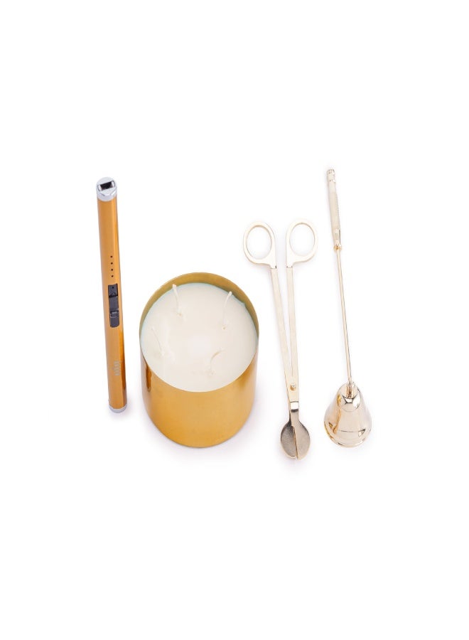 Layers Stela (Sofitel) Natural Marble Candle Holder – Multi-Use Bowl with Golden Candle and Accessories - Image 3