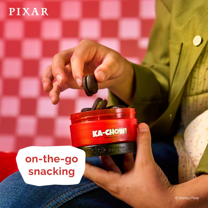 Whiskware Disney Pixar Stackable Snack Containers for Kids and Toddlers, 3 Stackable Snack Cups for School and Travel, Cars Lightning McQueen and Mater - Image 4