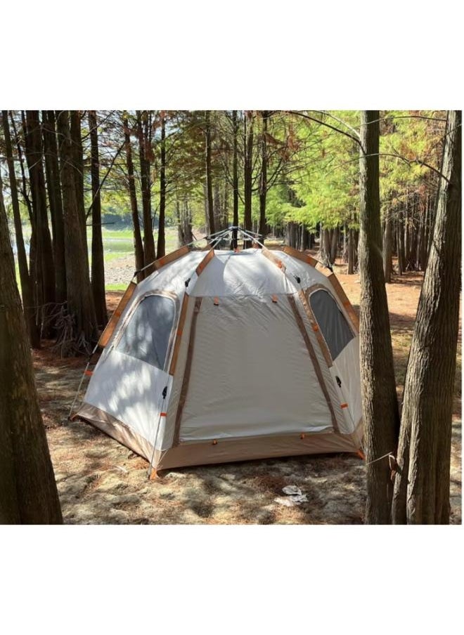 Generic - 4-7 People Hexagonal Tent Camping Tent, 270 * 240CM Large Instant Camp Tent, Solid Automatic Tent for Beach Hiking Park Dessert Camping - Image 1