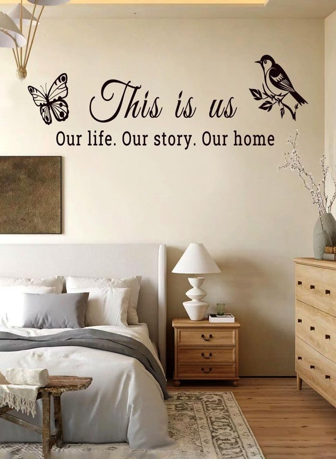 Datesno Family Vinyl Wall Decor Stickers This is Us, Together, Home, Family Scripture Quote Wall Decals, Butterfly Decal Inspirational Quotes Sticker Set for Home Office Decor(Black) - Image 4