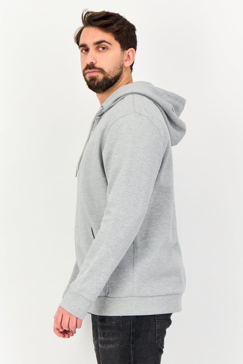 Celio Men Heather Long Sleeve Full Zip Hoodie, Grey - Image 2